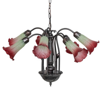 Seafoam/Cranberry Seven Light Chandelier (185085)