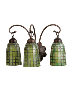 Meyda Tiffany - 18640 - Three Light Wall Sconce - Terra Verde - Mahogany Bronze