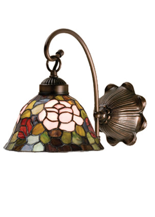 Meyda Tiffany - 18708 - One Light Wall Sconce - Tiffany Rosebush - Antique Meyda Tiffany - 18708 - One Light Wall Sconce - Tiffany Rosebush - Antique