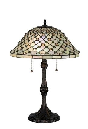 Meyda Tiffany - 18728 - Two Light Table Lamp - Diamond & Jewel - Mahogany Bronze