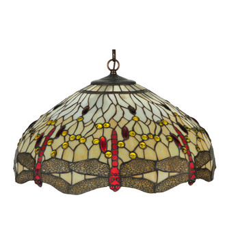 Tiffany Hanginghead Dragonfly Three Light Pendant (19006)