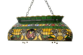 Meyda Tiffany - 19203 - Six Light Oblong Pendant - Pool Shark - Mahogany Bronze