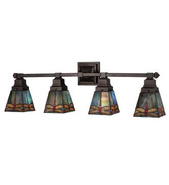 Meyda Tiffany - 214031 - Four Light Vanity - Prairie Dragonfly - Mahogany Bronze Meyda Tiffany - 214031 - Four Light Vanity - Prairie Dragonfly - Mahogany Bronze