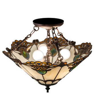 Shell With Jewels Three Light Semi-Flushmount (218495)