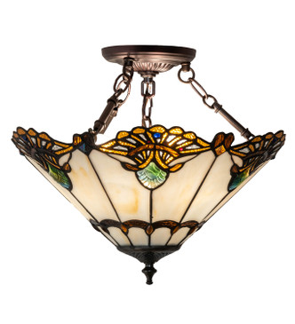 Shell With Jewels Three Light Semi-Flushmount (218495)