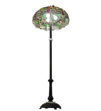 Tiffany Hanginghead Dragonfly Three Light Floor Lamp (228851)