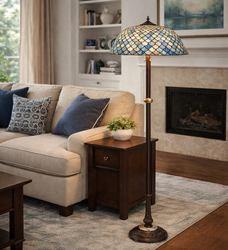Tiffany Fishscale Three Light Floor Lamp (229070)