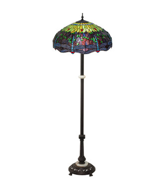 Tiffany Hanginghead Dragonfly Three Light Floor Lamp (229124)