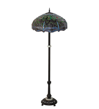 Tiffany Hanginghead Dragonfly Three Light Floor Lamp (229124)