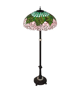 Tiffany Cabbage Rose Three Light Floor Lamp (229130)