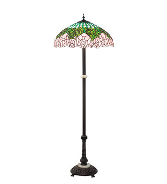 Tiffany Cabbage Rose Three Light Floor Lamp (229130)