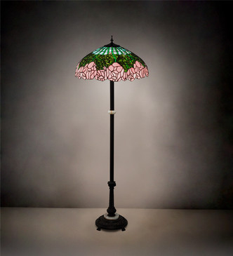 Tiffany Cabbage Rose Three Light Floor Lamp (229130)