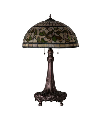 Tiffany Turning Leaf Three Light Table Lamp (230449)