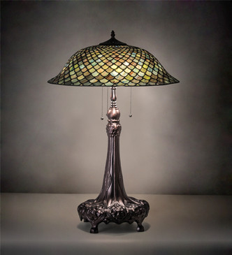 Tiffany Fishscale Three Light Table Lamp (230465)