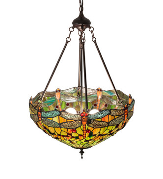 Tiffany Hanginghead Dragonfly Three Light Pendant (230915) Tiffany Hanginghead Dragonfly Three Light Pendant (230915)