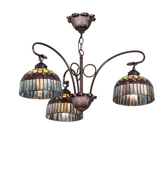 Meyda Tiffany - 231065 - Three Light Chandelier - Tiffany Candice - Mahogany Bronze Meyda Tiffany - 231065 - Three Light Chandelier - Tiffany Candice - Mahogany Bronze