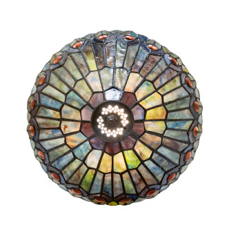 Tiffany Jeweled Peacock One Light Semi-Flushmount (23199)