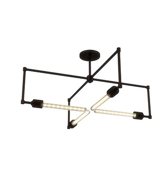 Meyda Tiffany - 233967 - Four Light Semi-Flushmount - Pronograde - Mahogany Bronze
