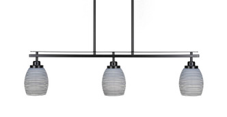 Toltec Lighting - 2636-MB-4022 - Three Light Island Pendant - Odyssey - Matte Black