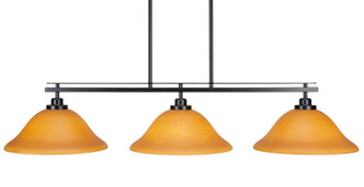 Toltec Lighting - 2636-MB-624 - Three Light Island Pendant - Odyssey - Matte Black