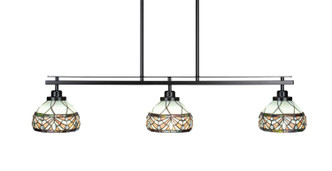 Toltec Lighting - 2636-MB-9485 - Three Light Island Pendant - Odyssey - Matte Black