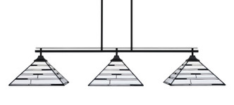 Toltec Lighting - 2643-MB-952 - Three Light Island Pendant - Odyssey - Matte Black