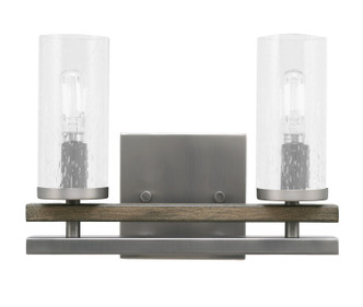 Toltec Lighting - 2712-GPDW-800 - Two Light Bath Bar - Belmont - Graphite & Painted Distressed Wood-look Metal