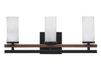 Toltec Lighting - 2713-MBWG-811 - Three Light Bath Bar - Belmont - Matte Black & Painted Wood-look Metal