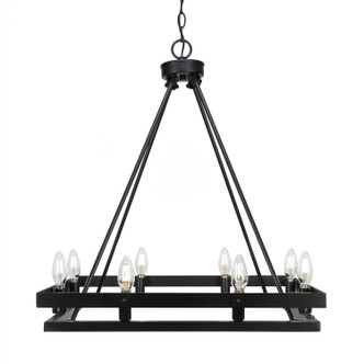 Toltec Lighting - 2738-MB - Eight Light Chandelier - Belmont - Matte Black