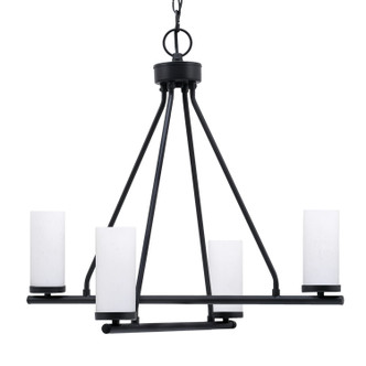 Toltec Lighting - 2804-MB-801B - Four Light Chandelier - Trinity - Matte Black