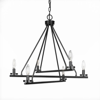 Toltec Lighting - 2806-MB - Six Light Chandelier - Trinity - Matte Black
