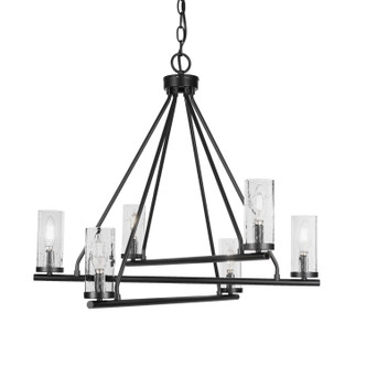 Toltec Lighting - 2806-MB-800B - Six Light Chandelier - Trinity - Matte Black
