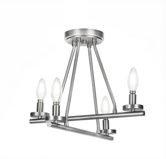 Toltec Lighting - 2807-GP - Four Light Semi-Flush Mount - Trinity - Graphite