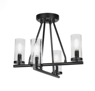Toltec Lighting - 2807-MB-800B - Four Light Semi-Flush Mount - Trinity - Matte Black