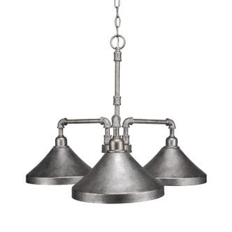 Toltec Lighting - 283-AS-418 - Three Light Chandelier - Vintage - Aged Silver