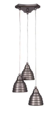 Toltec Lighting - 28-BN-425 - Three Light Cluster Pendalier - Europa - Brushed Nickel