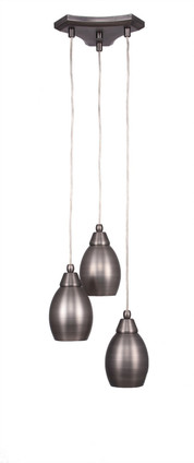 Toltec Lighting - 28-BN-426 - Three Light Mini Pendant - Europa - Brushed Nickel
