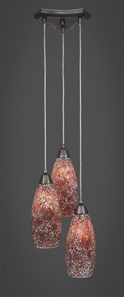 Toltec Lighting - 28-BN-5066 - Three Light Mini Pendant - Europa - Brushed Nickel