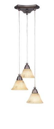 Toltec Lighting - 28-BN-508 - Three Light Mini Pendant - Europa - Brushed Nickel