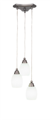 Toltec Lighting - 28-BN-615 - Three Light Multi Light Mini Pendant - Europa - Brushed Nickel