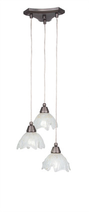 Toltec Lighting - 28-BN-755 - Three Light Cluster Pendalier - Europa - Brushed Nickel