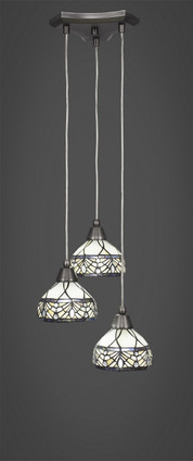 Toltec Lighting - 28-BN-9485 - Three Light Mini Pendant - Europa - Brushed Nickel