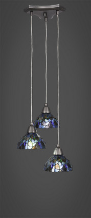 Toltec Lighting - 28-BN-9955 - Three Light Mini Pendant - Europa - Brushed Nickel