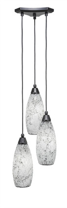 Toltec Lighting - 28-MB-416 - Three Light Cluster Pendalier - Europa - Matte Black