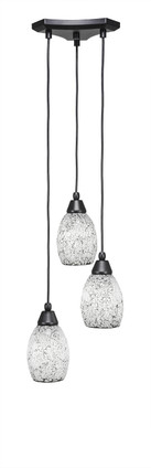 Toltec Lighting - 28-MB-4165 - Three Light Cluster Pendalier - Europa - Matte Black
