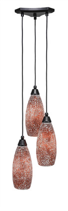 Toltec Lighting - 28-MB-5066 - Three Light Mini Pendant - Europa - Matte Black