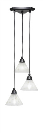 Toltec Lighting - 28-MB-7145 - Three Light Cluster Pendalier - Europa - Matte Black