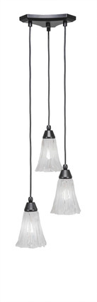 Toltec Lighting - 28-MB-729 - Three Light Cluster Pendalier - Europa - Matte Black