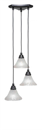 Toltec Lighting - 28-MB-751 - Three Light Mini Pendant - Europa - Matte Black