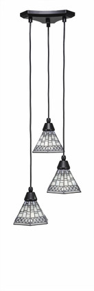 Toltec Lighting - 28-MB-9105 - Three Light Mini Pendant - Europa - Matte Black